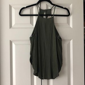 Loose army green tank top